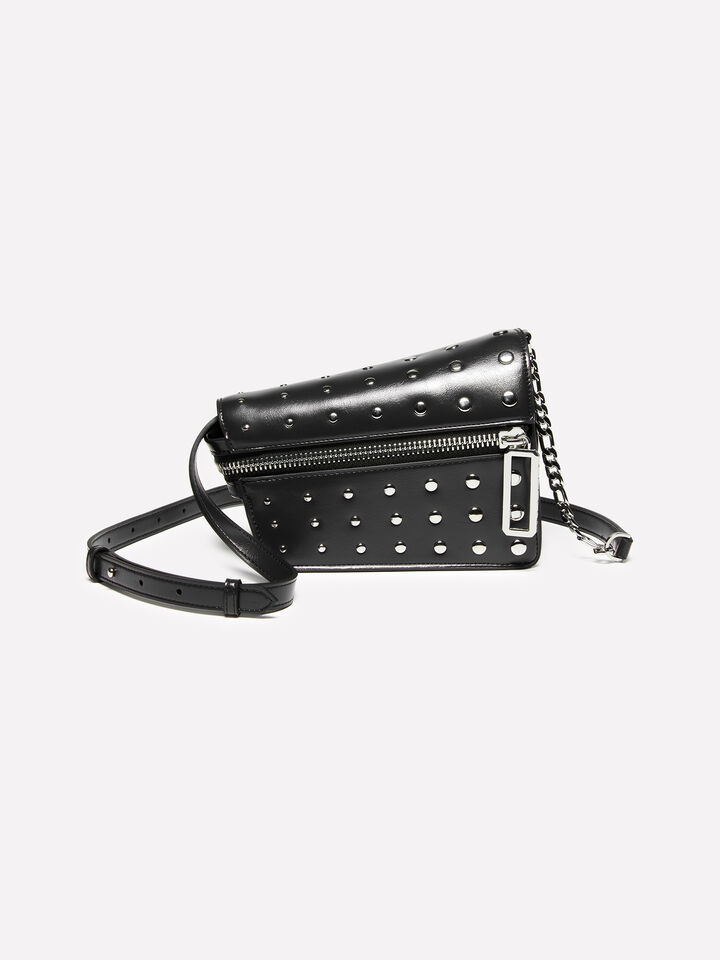 Schwarze asymmetrische Tasche mit Nieten - null - Schwarz | Sisley image number 1